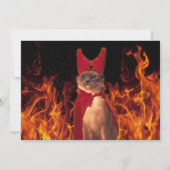 Grappige kat in Halloween duivel kostuum Kaart (Achterkant)