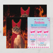 Grappige kat in Halloween duivel kostuum Kaart (Voorkant / Achterkant)
