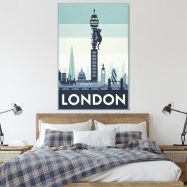 Grappige kat in Londen Canvas Afdruk