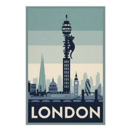 Grappige kat in Londen Perfect Poster