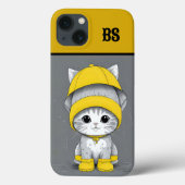 Grappige kat in regenlaarzen - Humor Case-Mate iPhone Case (Achterkant)