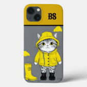 Grappige kat in regenlaarzen - Humor Case-Mate iPhone Case (Achterkant)