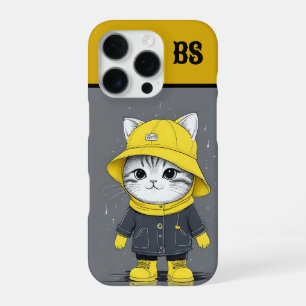 Grappige kat in regenlaarzen - Humor iPhone 16 Pro Hoesje