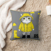 Grappige kat in regenlaarzen - Humor Kussen (Deken)