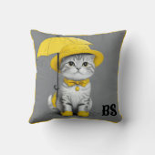 Grappige kat in regenlaarzen - Humor Kussen (Achterkant)