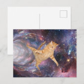 Grappige Kat in Ruimte Stelsel Wormgat Briefkaart (Voorkant / Achterkant)
