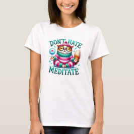 Grappige Kat in Yoga Houding T-shirt