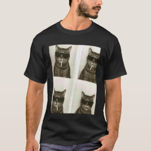 Grappige kat in zonnebril photobooth selfie t-shirt