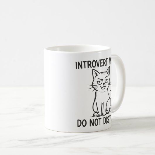 Grappige kat introvert modus niet de Mok verstoren (Voorkant rechts)