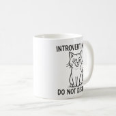 Grappige Kat Introvert Modus Niet Storen Mok (Voorkant rechts)