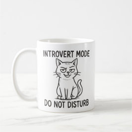 Grappige Kat Introvert Modus Niet Storen Mok