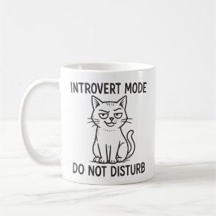 Grappige Kat Introvert Modus Niet Storen Mok