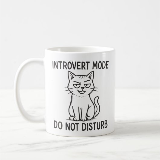 Grappige Kat Introvert Modus Niet Storen Mok (Links)