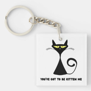 Grappige kat "Je moet me in de maling nemen" Sleutelhanger