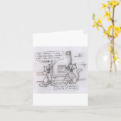 grappige kat kaart (Gele Bloem)