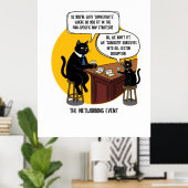 Grappige kat kantoor humor netwerkevenement meme c poster (Thuiskantoor)