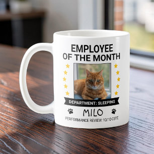 Grappige kat kantoor humor werknemer van de maand koffiemok