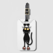 Grappige kat Karakter krabt aan Stof Bagagelabel (Voorkant (verticaal))
