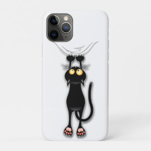 Grappige kat Karakter krabt aan Stof Case-Mate iPhone Case