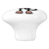 Grappige kat Karakter krabt aan Stof Keramische Knop (Zijkant)