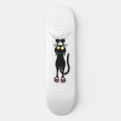 Grappige kat Karakter krabt aan Stof Persoonlijk Skateboard (Voorkant)