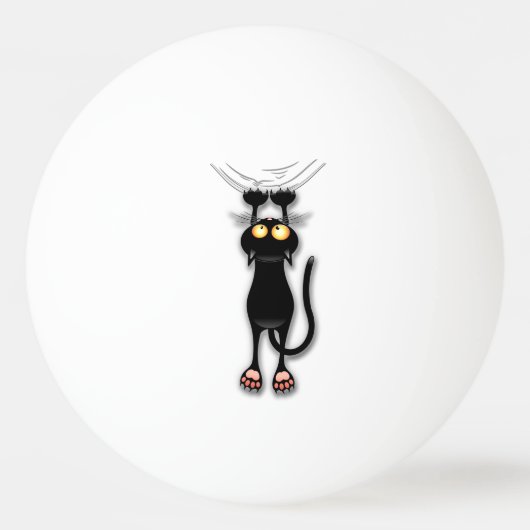 Grappige kat Karakter krabt aan Stof Pingpongbal (Voorkant)