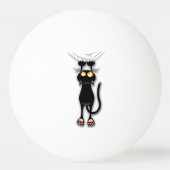 Grappige kat Karakter krabt aan Stof Pingpongbal (Achterkant)