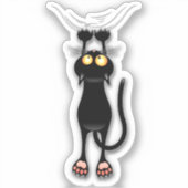 Grappige kat Karakter krabt aan Stof Sticker (Voorkant)