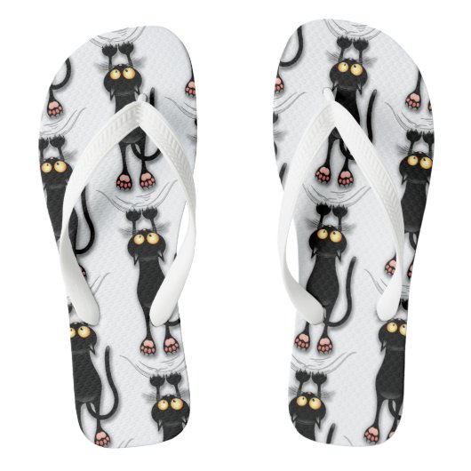 Grappige kat Karakter krabt aan Stof Teenslippers (Voetbed)