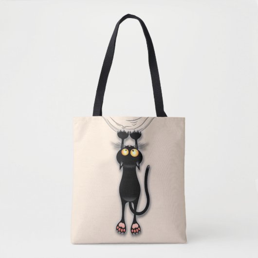 Grappige kat Karakter krabt aan Stof Tote Bag (Voorkant)