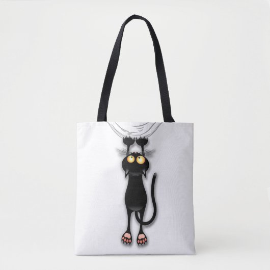 Grappige kat Karakter krabt aan Stof Tote Bag (Voorkant)