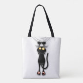 Grappige kat Karakter krabt aan Stof Tote Bag (Achterkant)
