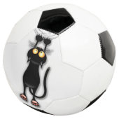 Grappige kat Karakter krabt aan Stof Voetbal (Drie kwart)