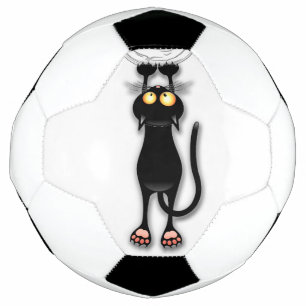 Grappige kat Karakter krabt aan Stof Voetbal