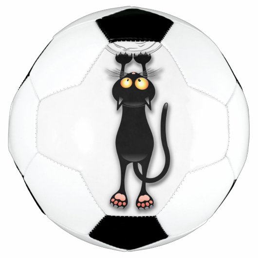 Grappige kat Karakter krabt aan Stof Voetbal (Voorkant)