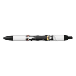Grappige kat Karakter krabt aan Stof Zwarte Inkt Pen
