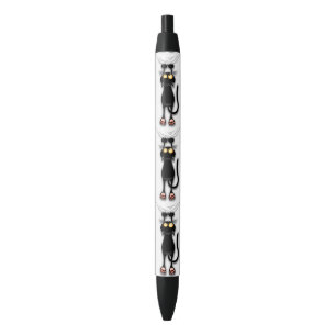 Grappige kat Karakter krabt aan Stof Zwarte Inkt Pen