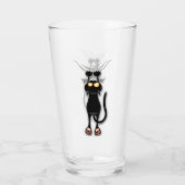 Grappige kat Karakter krabt Stof Glas (Achterkant)