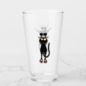 Grappige kat Karakter krabt Stof Glas (Voorkant)