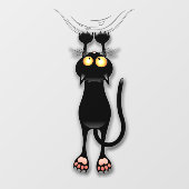 Grappige kat Karakter krabt Stof Raamsticker (Vel)