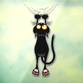 Grappige kat Karakter krabt Stof Raamsticker (Vel 3)