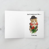 Grappige Kat/Kat Liefde in Vier Talen Valentijn Feestdagen Kaart (Binnen)
