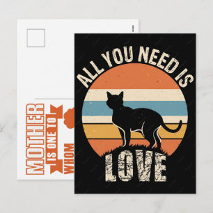Grappige kat, kat moeder, vrouwen kat cadeau voor  feestdagenkaart