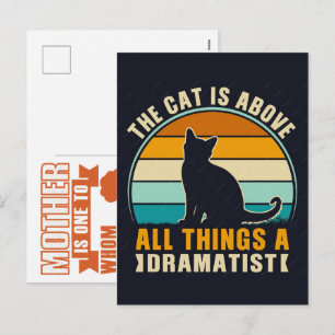 Grappige kat, kat moeder, vrouwen kat cadeau voor  feestdagenkaart