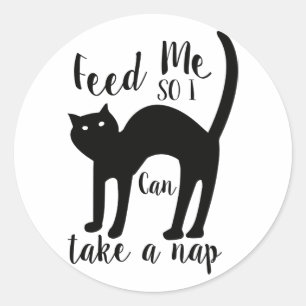 Grappige Kat - Kat Slapende Kitten Zwarte Kat Kitt Ronde Sticker