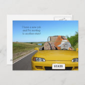  grappige kat/Kat verhuizen Aankondigingskaart (Voorkant / Achterkant)