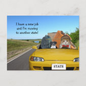  grappige kat / Kat verhuizen uit de stad Aankondigingskaart (Voorkant)