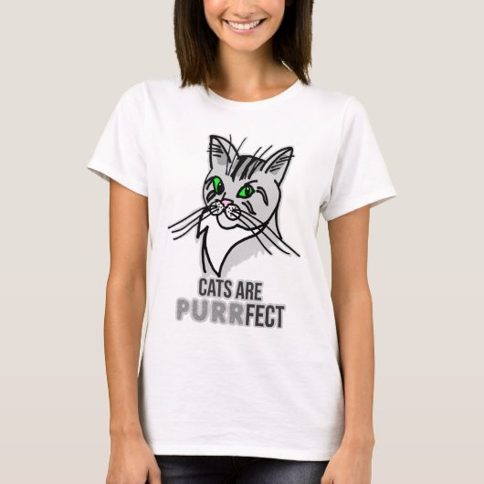 Grappige Kat Katten Zijn Perfect T-shirt (Voorkant)
