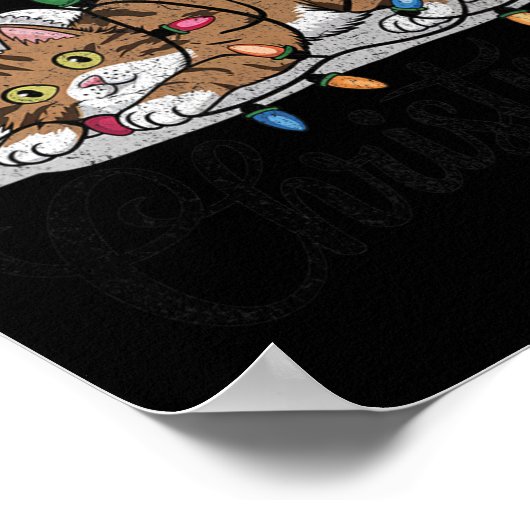 Grappige Kat Kerst Enge Zwarte Kat Halloween Poster (Hoek)