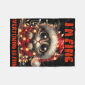 Grappige kat kerst ik ben prima alles is in orde fleece deken (Voorkant (Horizontaal))